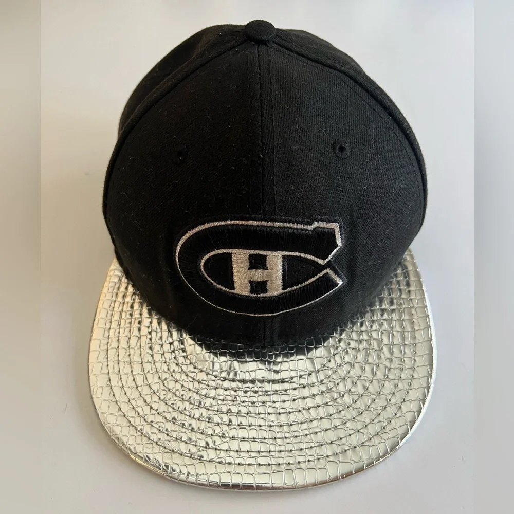 Montreal Canadiens NHL New Era 59Fifty sz 7.5 black silver mirror flat bill